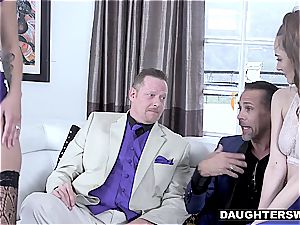 Pimp dads are checking what each other's daughter has to suggest