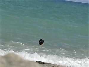 naturist beach vid mind-blowing cock-squeezing cocksluts